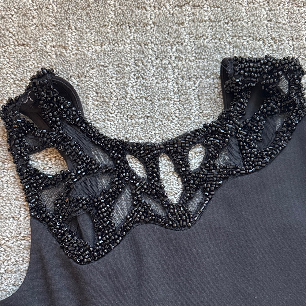 Black Beaded Sleeveless Dress